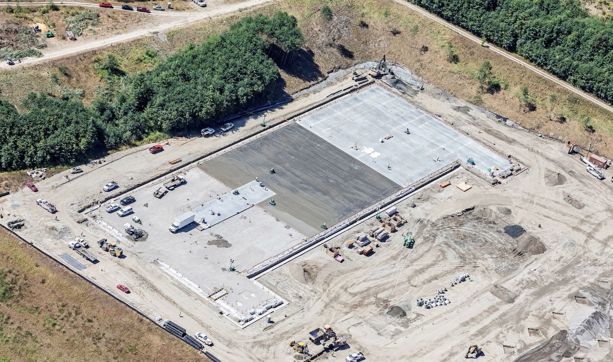 Aerial view of the Sumner Ridge site during grading