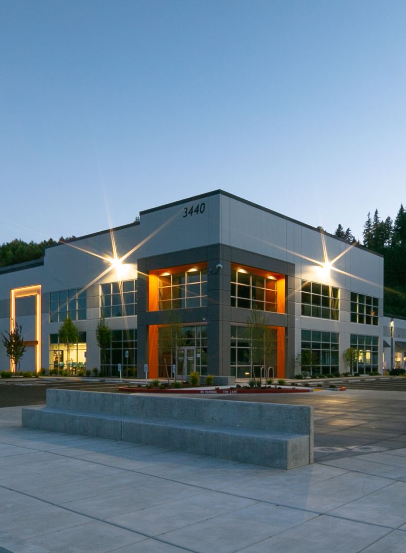 Sumner Ridge entrance at dusk